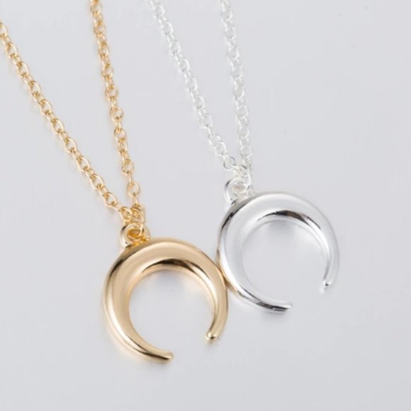 Dainty Crescent Horn Necklace - Picture 5 of 7